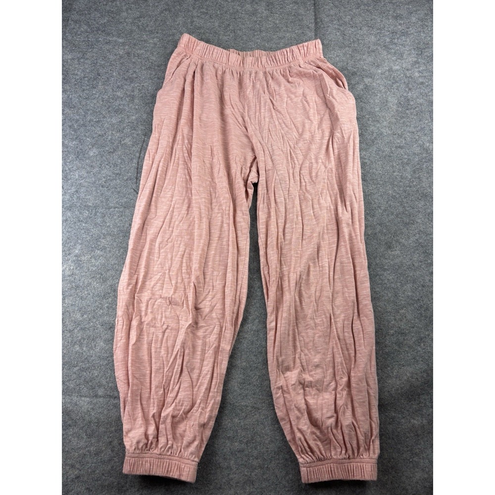 Garnet Hill Pajama Knit Lounge Pant Pink Oasis Cotton Tencel Women XS Boho Flowy